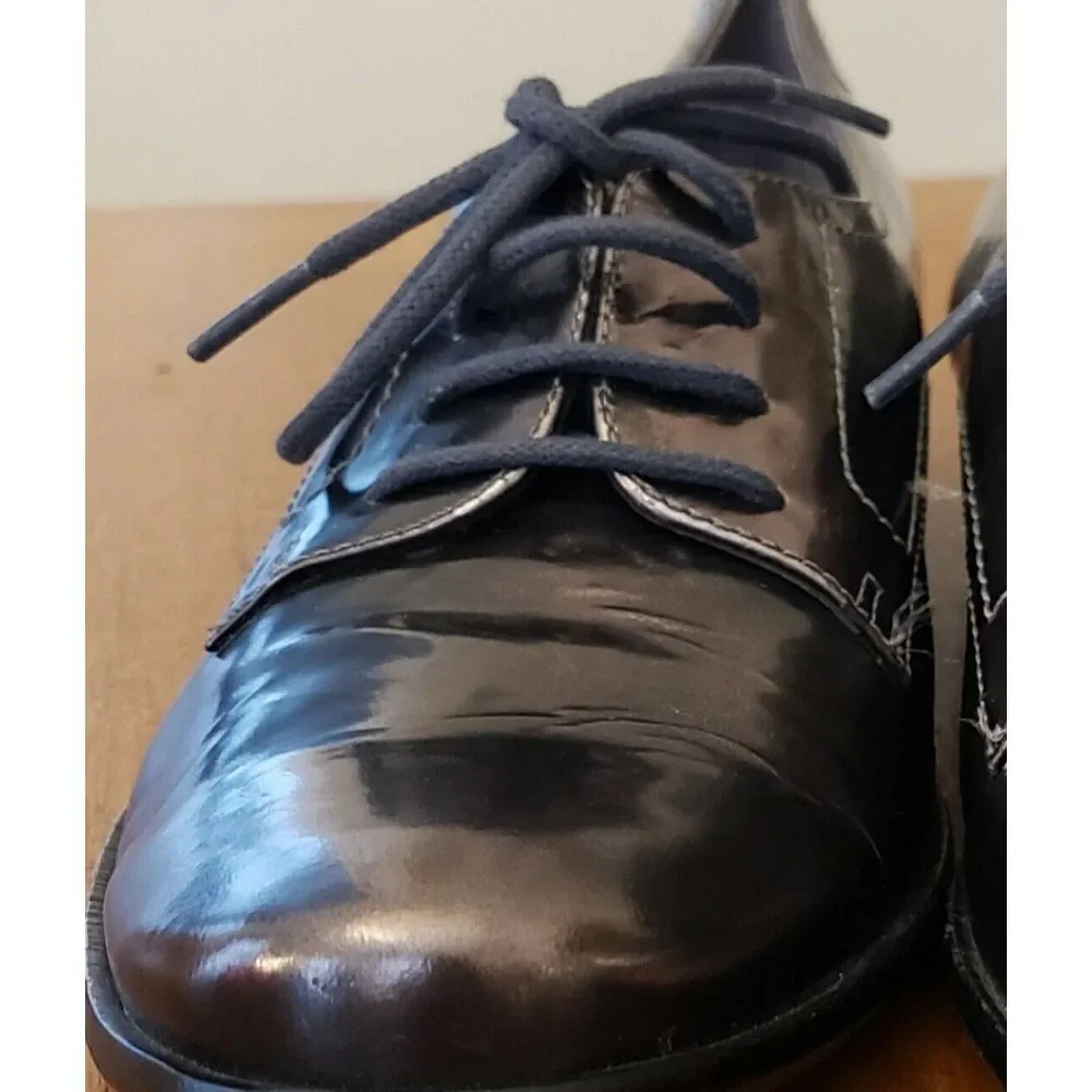 Pour La Victoire Leather Lace Up Oxford Shoes Metallic Copper Bronze 8‎ Derby